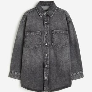 H&M Feather Soft Denim Shirt black